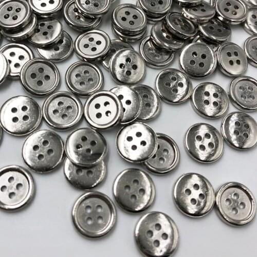 10/50/100pcs Silver Plastic Buttons 12mm Sewing Craft 4 Holes