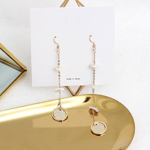 S925 Silver Ear Needle Stud Earrings Baroque Freshwater Irregular Shell With Brass 14kReal Gold Korea Jewelry for Women HYACINTH