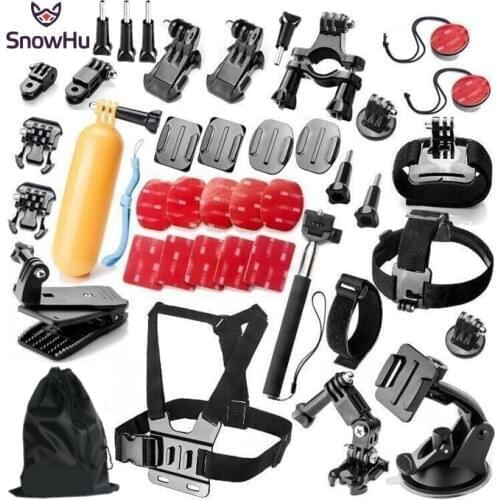 SnowHu For Gopro Accessories Set Octopus tripod+bike mount+Adapter for Go pro hero 9 8 7 6 for sjcam Yi 4K sport camera GS44