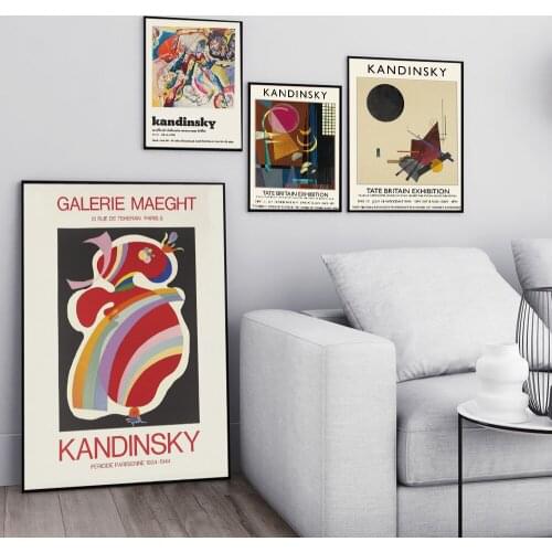 Nordic Retro Geometric Pattern Poster Abstract Kandinasky Canvas Painting Wall Art Prints for Living Room Home Cuadros Decor