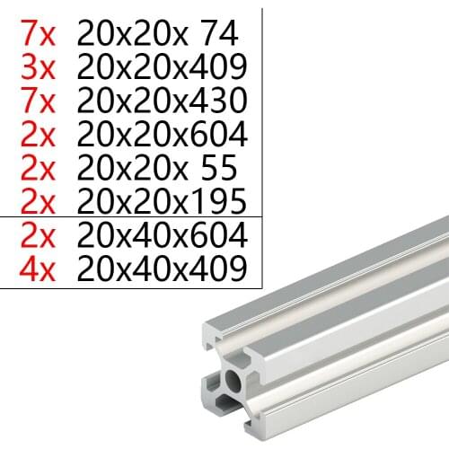20*20 T Slot and 20*40 T Slot Silver CNC European Standard Rail Aluminum Extrusion Profile for DIY 3D Printer
