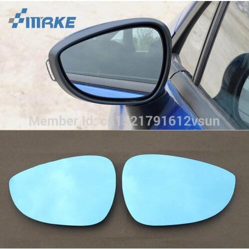 SmRKE 2Pcs For Ford Fiesta Rearview Mirror Blue Glasses Wide Angle Led Turn Signals light Power Heating