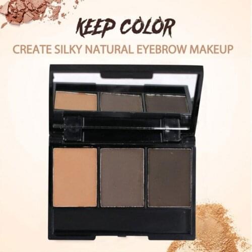 Three-color Eyebrow Powder Waterproof And Sweat-proof Eyebrow Powder Box With Brush Long-lasting Does Not Fade Cosmetic TSLM2