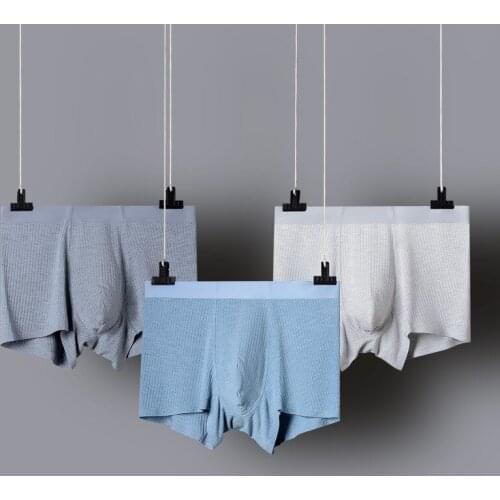 Fashion 3pcs/lot High Quality Men Underwear Modal Breathable Boxer Shorts Soft Comfortable U Convex Pouch Bikini Panties For Men