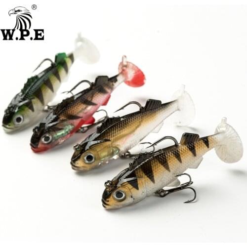 W.P.E Brand 1 Pcs 9/10/12cm 22-42g Soft Lure Swimbaits Lead Head Fishing Lure Treble Hook Artificial Bait Fishing Tackle
