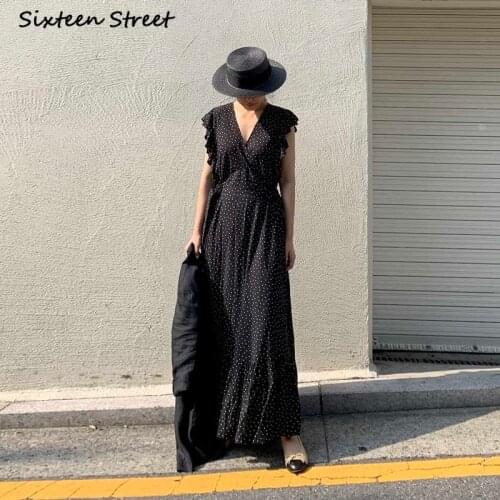 Dresses Women Chic Elegant Retro V Neck Polka Dot Stitching Vestido De Mujer Y2k Aesthetic Ladies Korean Fashion Clothing 2021