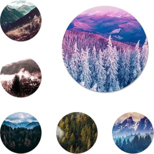 Mountain Forest Clouds Icons Pins Badge Decoration Brooches Metal Badges For Clothes Backpack Decoration 58mm