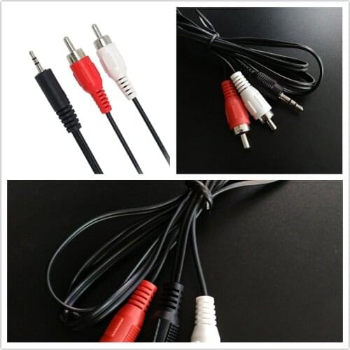 1Pc 1.2m 3.9 ft 3.5mm Plug jack to Dual 2 RCA male Cable Stereo PC Audio Splitter Aux To 2 RCA Audio Cables