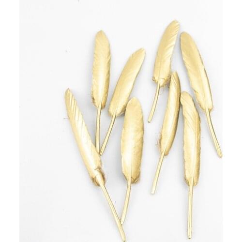 10-15cm/100pcs,Craft golden goose feathers, Real feather for wedding party performance decoration accessories,DIY gift decor