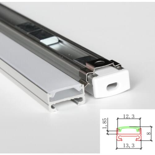 20m(20pcs) a lot, 1m per pcs, led aluminum profile for led strips with milky diffuse cover and magnetic mounting clips