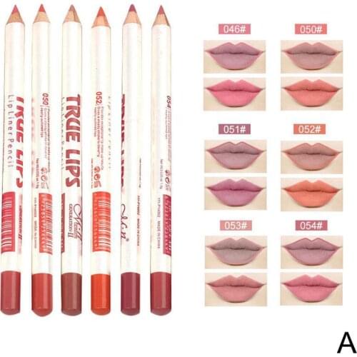 6pcs/set Mixed Color Lip Liner Matte Waterproof Lipstick Cosmetic Makeup Lip Contour Pen Lipstick Tool E5K0
