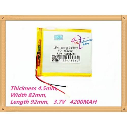 458292 3.7V 4200mAH 458090 (polymer lithium ion battery) 408090 Li-ion battery for tablet pc 7 inch 8 inch battery