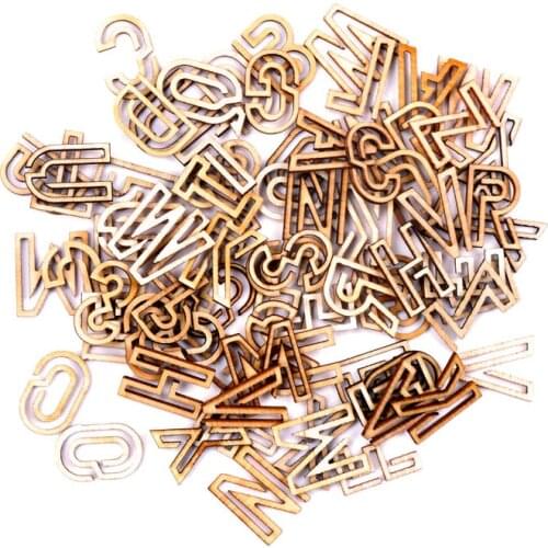 Handmade Wooden Crafts Accessory Home Decoration Scrapbookings DIY Mix 26 letters/3 sets Wood Ornaments 22x15mm 78pcs MZ319