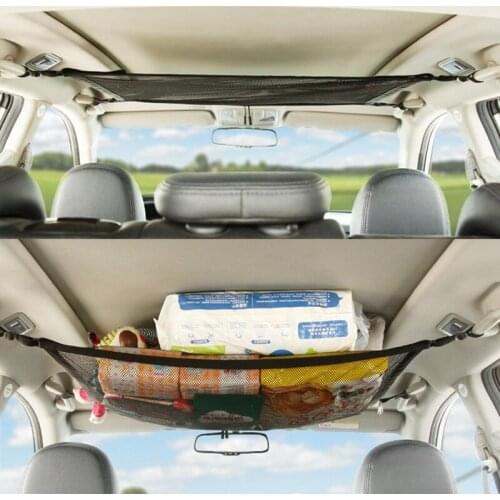 Car Ceiling Storage Net Roof Interior Storage Bag Car Storage Net Car Interior Cargo Net Bag Sundries Storage Bag