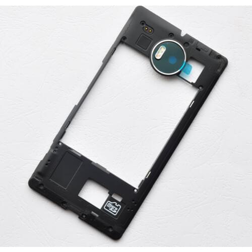 BINYEAE Plastic Middle Frame For Nokia Microsoft Lumia 950XL Black Housing Chassis Backplate With Camera Lens