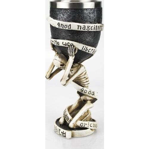 3D Gothic Wine Goblet Style Skeleton Slave Retro Stainless Steel&Resin Wine Glass BEST Birthday Halloween Gifts Bar Drinkware