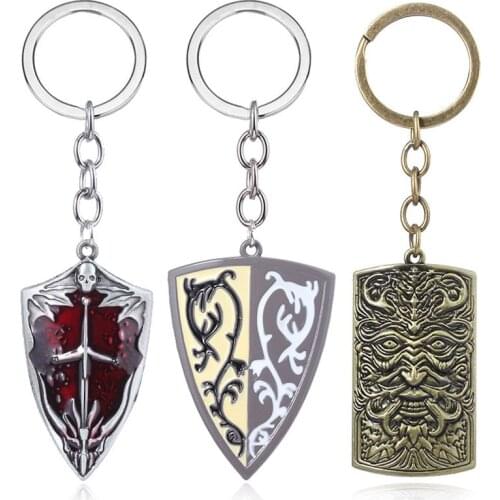 Game Dark Souls Knight Shield Blood Shield Grass Crest Shield Metal Alloy Key Chains Keychain Keyring Key Chain Accessories