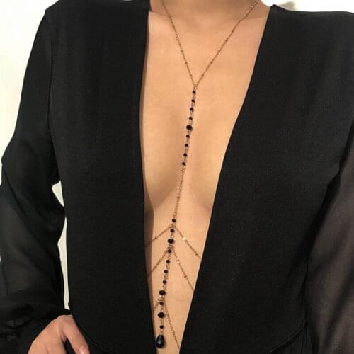 Simple Style Chain Necklace Belly Body Chain Fashion Sexy Copper Sequins Body Chain Jewelry for Women Beach Party