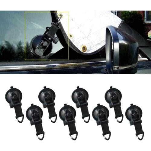 Black 8Pcs/Set Universal Strong Suction Cup Anchor Securing Hook Tie Down Camping Tarp Boat Car Side Awning