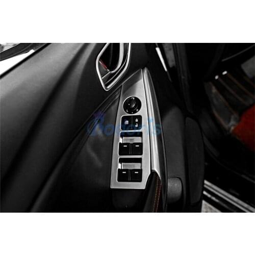 For Mazda Atenza 2017 2018 Interior Window Glass Switch Button Cover Overlay Trim Panel Chrome Car Styling Accessories