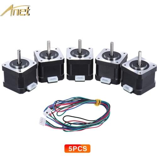 5PC Anet 3D Printer Parts Motor Nema 17 Stepper Stepping Motor Drive Control 2 Phase 42mm Stepping motor with 90cm Lead Cable