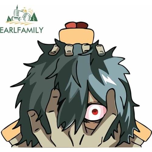 EARLFAMILY 13cm x 10.9cm For My Hero Academia Peeking Fine Car Stickers Waterproof Decal Car Accessories Laptop Decoration