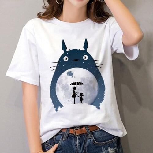 Plus size tops womens T-shirt fashion funny Totoro print T shirt summer Harajuku Streetwear O-Neck Short sleeve Tshirt clothing