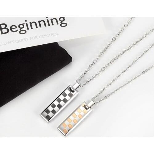 Geometric Rectangle Splicing Necklace Pendant for Woman Men Couple Customized Name Necklace Anniversary Birthday Gift