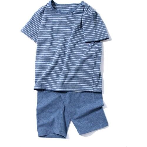 Summer Toddler Boys Clothing Sets Cotton Pajamas for Boys Girls Striped Short Sleeve T-shirt + Shorts 2pcs Teenage Pyjama Sets
