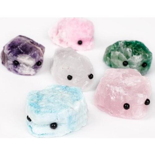 1pcs Crystals Hedgehog Shapes Natural Stones Home Decoration Amethyst Rose Quartz Colorful Decor
