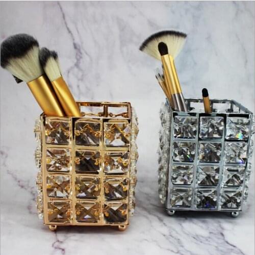 Manicure Pen Makeup Brush Storage Barrel Pen Holder European Crystal Pen Holder Storage Bucket Handicraft Decoration