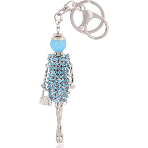 Fashion jewelry crystal keyrings lovely keychains car pendant gifts women bag handbag rhinestone key ring beautiful key chain