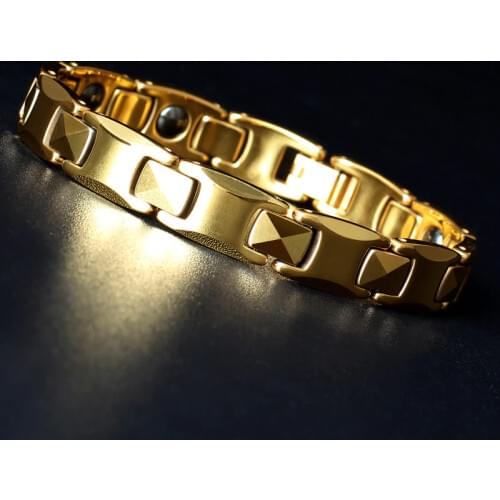 Bracelet Homme Luxury Golden Tungsten Steel Men Jewelry Jewellery Trendy Friendship Magnet Mens Bracelets 2018 Armband Heren