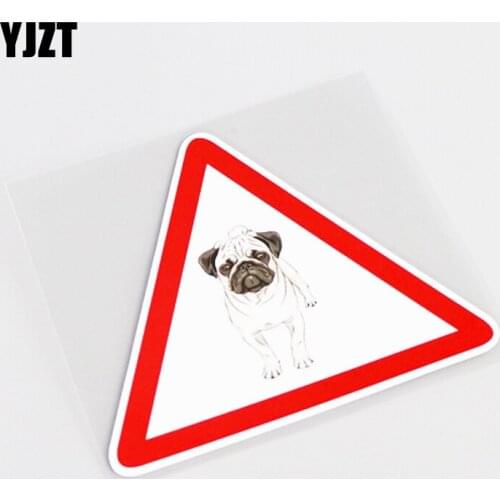 YJZT 11CM*9.5CM Funny Animal Dog Warning Mark Car Sticker Decal PVC Accessories 13-0854