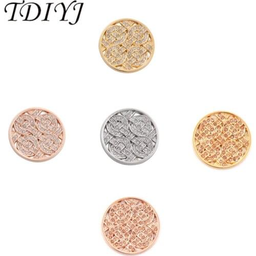 TDIYJ Newest DIY 33mm Large Coin Disc with White Champagne Crystal fit for Frame Pendant Necklace 1pcs/lot