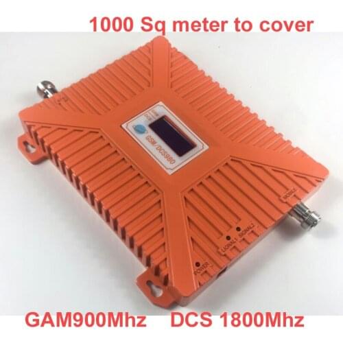 New 900mhz+1800mhz 22 Dbm Gain 65dbi LCD Display Dual Bands GSM+DCS Booster 2G 4G Signal Repeater LTE Enlarger