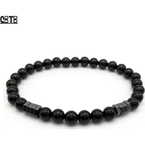 New Fashion Geometric Beaded Mens Bracelet Simple Classic Stone Bead Charm Bracelet and Mens Bracelet Jewelry Gift