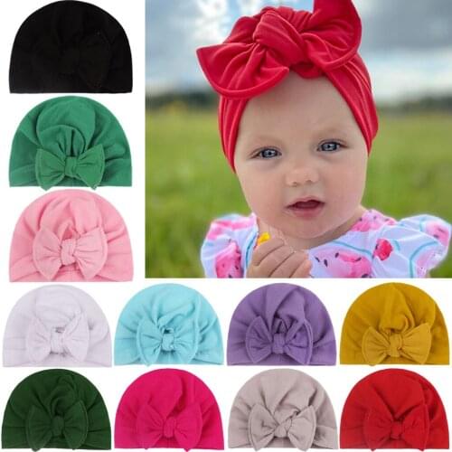 Toddler Baby Boys Girls Solid Knotted Hat Beanie Headwear Cap Hat Accessories Newborn Photography Props