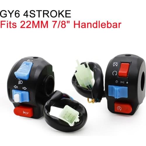 For CHINESE SCOOTER GY6 4STROKE TAOTAO JCL ZNEN BMS Handlebar Control Switches Turn Signal Headlight Electric Fog Light Start