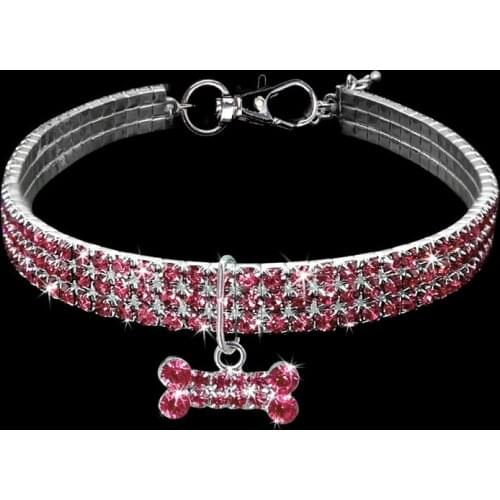 Rhinestone Collar Dog Collar Rhinestone Shih Tzu Small Dog Collar Yorkshire Terrier Accessories Pet Puppy Cat Fashion Necklace