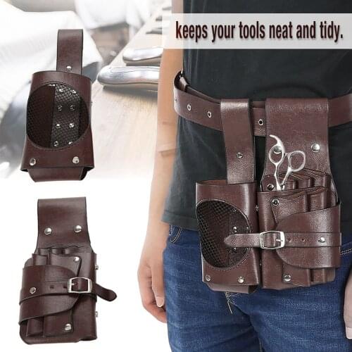 Hairdressing Barbers Bag Scissor Comb Bag Case Waist Pack Pouch Holder Haircutting Bag Accessory Leather Waist Bag Organizer