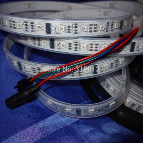 5M TM1812 160LEDs(32leds/m) addressable LED pixel strip;160pixels;IP66;DC12V input;waterproof by silicon tube