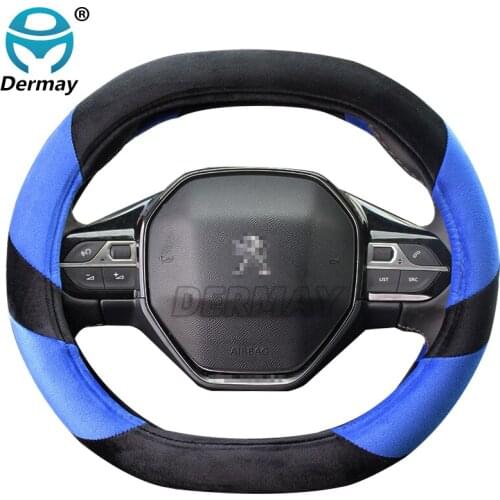 Winter Plush Car Steering Wheel Cover for Peugeot 3008 4008 5008 Auto Accessories interior Coche