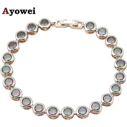 Simple but popular round shape Rainbow Silver Filled Health Nickel & Lead free Fashion jewelry TB547A