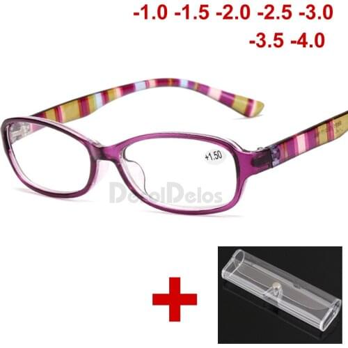 Rectangle Reading Glasses Brand Men Women Stripe Legs Eyewears Readers Presbyopic 1.0 1.5 2.0 2.5 3.0 3.5 4.0 Diopter with case