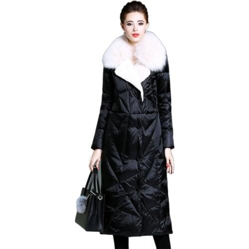 High Quality New Down Coat Women 2021 Winter Fashion Big Fox Fur Collar Thick Long Down Jacket Parka Windproof Warm Outerwear