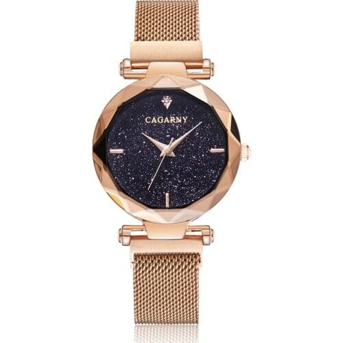 Luxury Brand Cagarny Womens Wrist Watches Starry Sky Magnet Ladies Dress Watches Hot Fashion Female Quartz Wristwatch Clock New