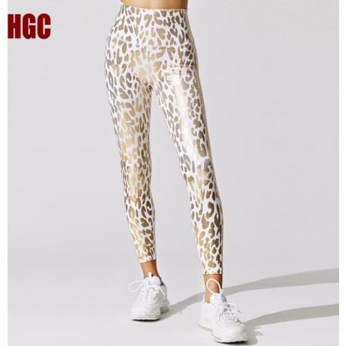 Leopard Printing Pattern Yoga Pants High Waist Sport Leggings Woman Fitness Tights Squat Proof Elastic Hip Lifting GYM HGC