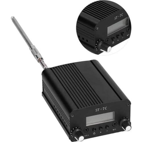 Stereo Broadcast Transmitter Self-Set FM Radio Stereo Station with LCD Screen US Plug 100-240V 1/7W