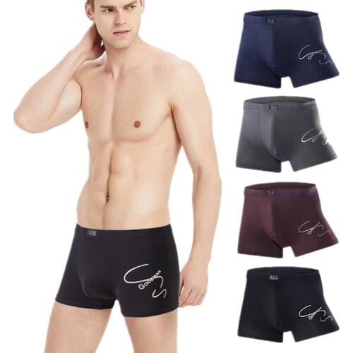 4Pcs Good Man Large Size Modal Underpants Bigger Male Sexy Underwear Boys Student Undies Breathable Men Boxer Briefs XL XXL XXXL